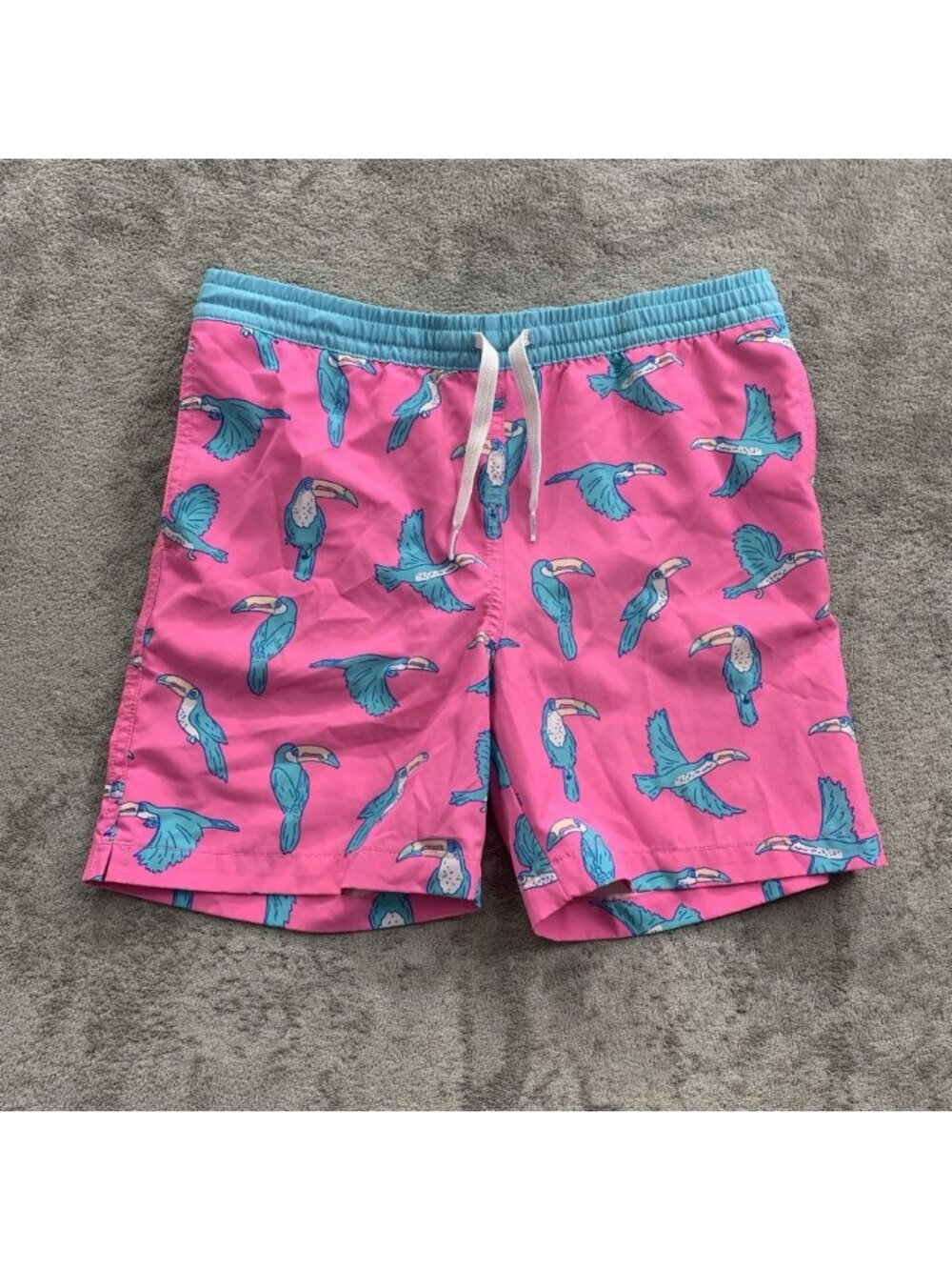 Chubbies Shorts Youth Boys Medium Pink Blue The Toucan Do It Swim Trunks Pool